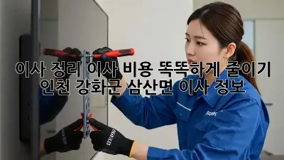 이사 정리, 이사 비용 똑똑하게 줄이기! 인천 강화군 삼산면 이사 정보